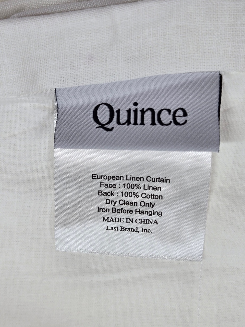 NWT QUINCE Set Of 2 48x96 European Linen Curtains White 8410 - Picture 7 of 9